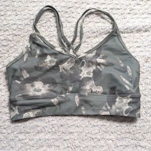 Balance Collection Sports Bra‎ Size XL Green and Gray Floral